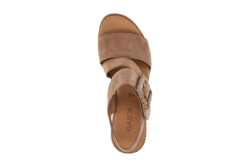 Gabor Wedges Keil Sandale braun Velour 84.771.14