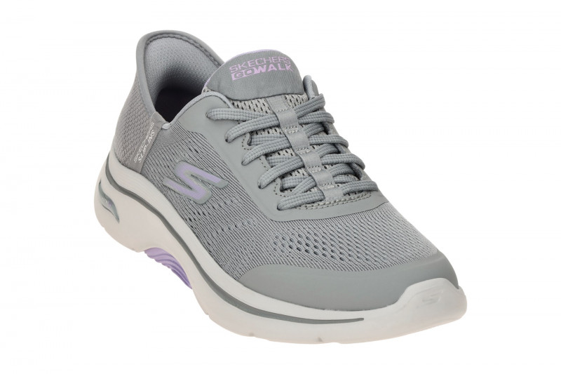 Skechers Go Walk Arch Fit Schuhe grau lila SLIP-INS 125319