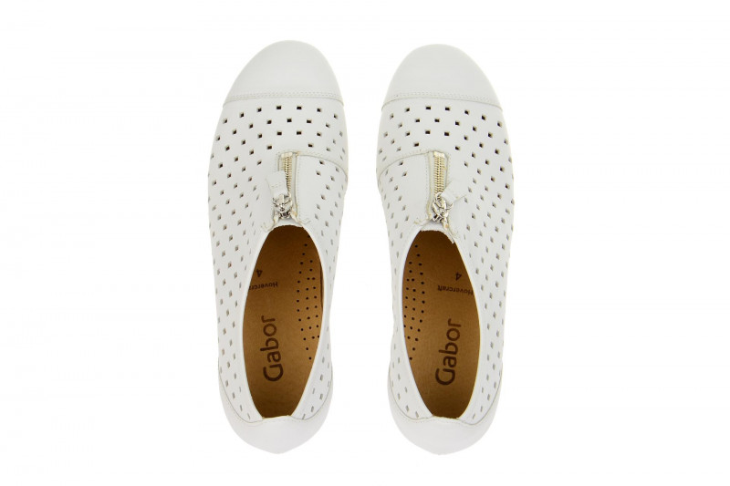 Gabor Schuhe Slipper weiß gelocht