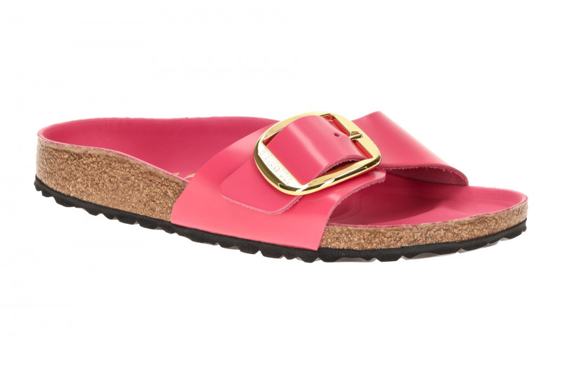 Birkenstock Madrid Big Buckle Pantolette pink Lack SCHMAL 1031844