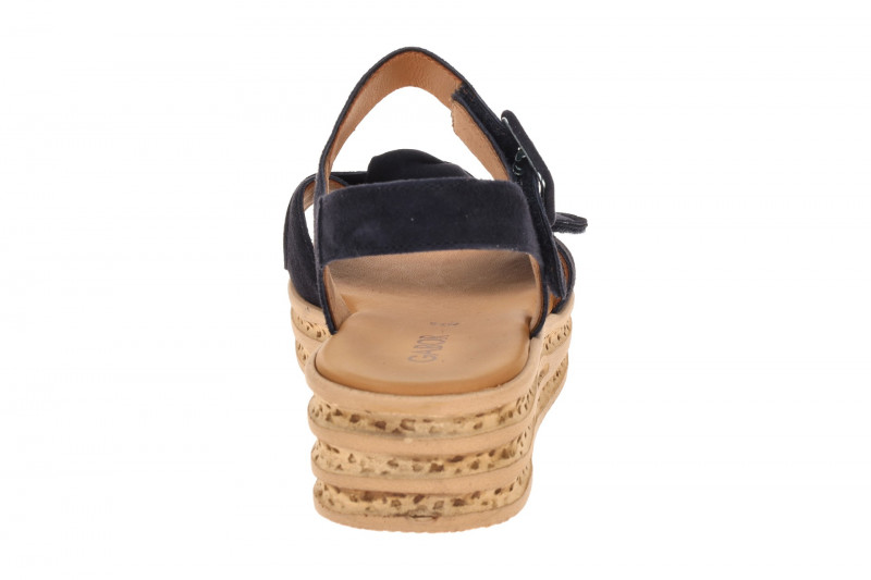 Gabor Plateau Sandalen blau Velour 84.553.16