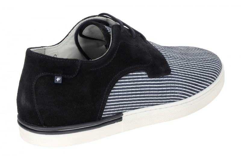 Floris van Bommel De Dekker Schuhe blau weiß gestreift 30288