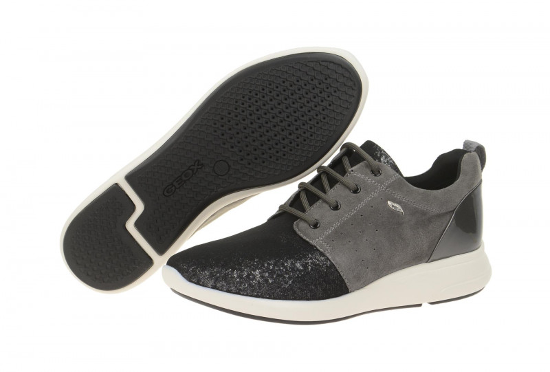 Geox Ophira Schuhe grau silber Glitter D621CA