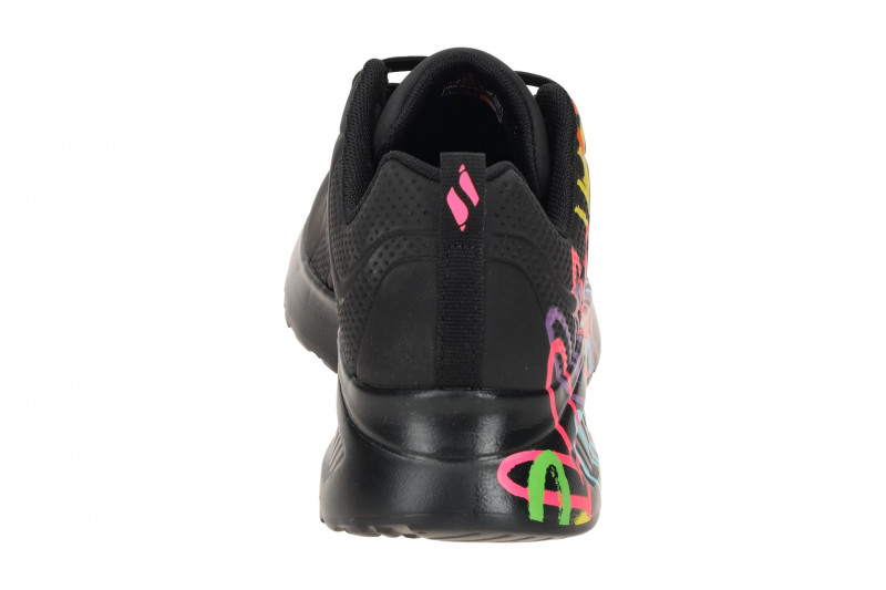 Skechers Uno Lite Schuhe schwarz bunte Herzen 177977