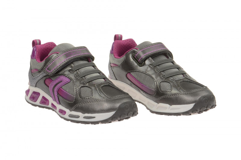Geox Shuttle Mädchen Schuhe grau Blinker LED
