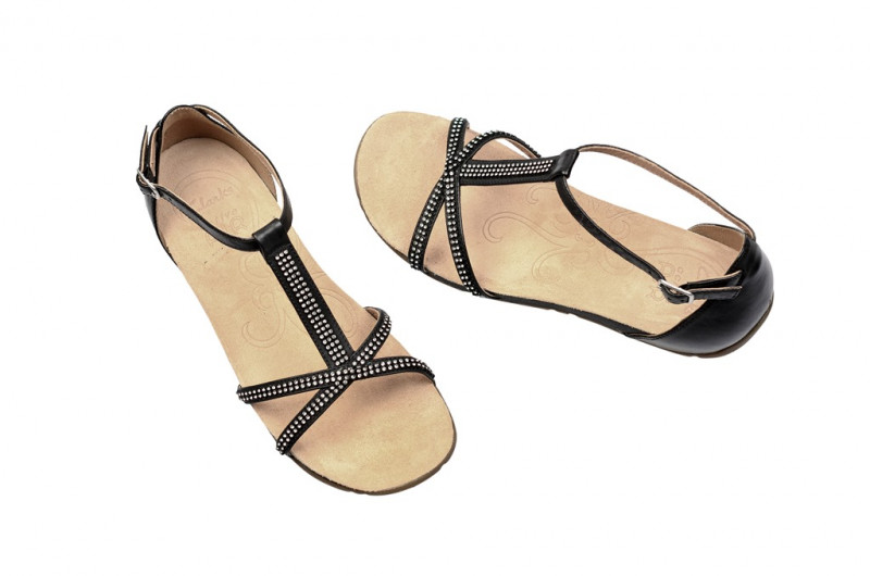 Clarks Rona Sparkle Sandale in schwarz