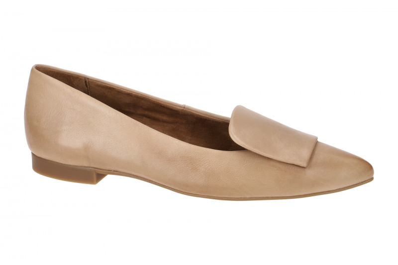 Paul Green Ballerinas braun Leder-Kappe 3792