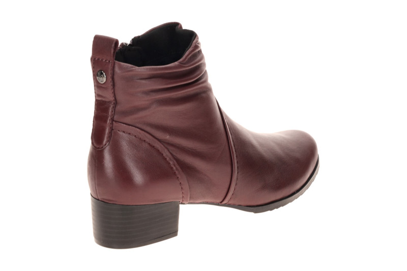 Caprice Stiefelette Ankle Boot rot bordo gerafft 25358