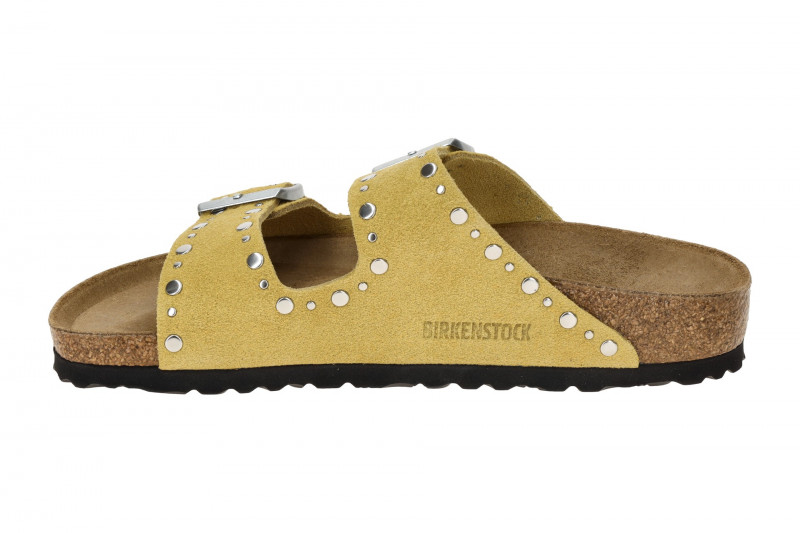 Birkenstock Arizona Rivet Border Pantolette gelb SCHMAL 1029362