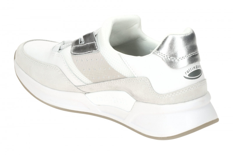 Gabor RollingSoft Slipper Schuhe weiß silber 46.952.56