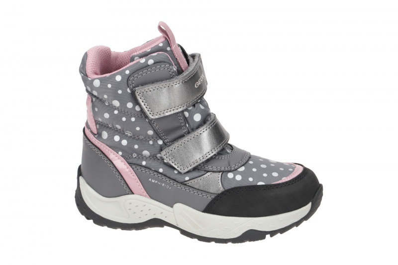 Geox SENTIERO Kinder Stiefel grau rosa Warmfutter J26FVC