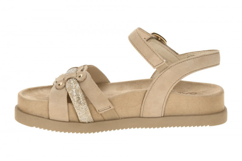 Gabor Sandale beige sand Samt Strass 83.770.14
