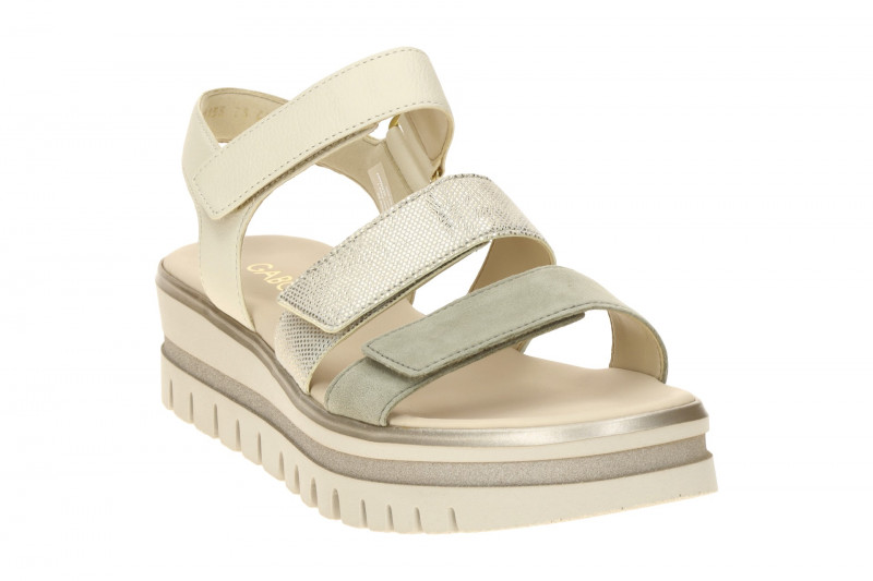 Gabor Plateau Sandalen beige grün kombi 84.620.69