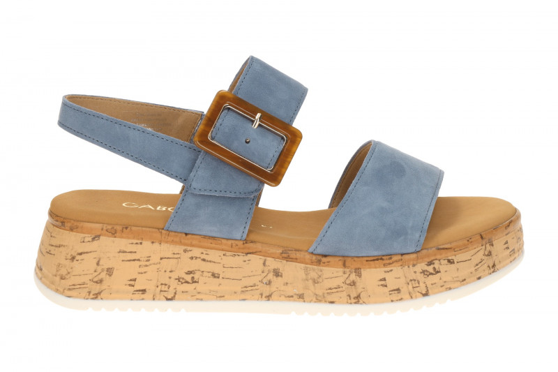 Gabor Plateau Sandale heaven blau Velour 82.744.26