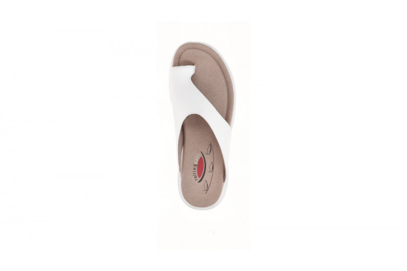 Gabor RollingSoft Pantolette weiß Glattleder 86.812.60