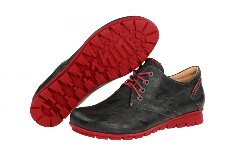 Think Menscha Schuhe dunkel-grau rot 1-81070-21