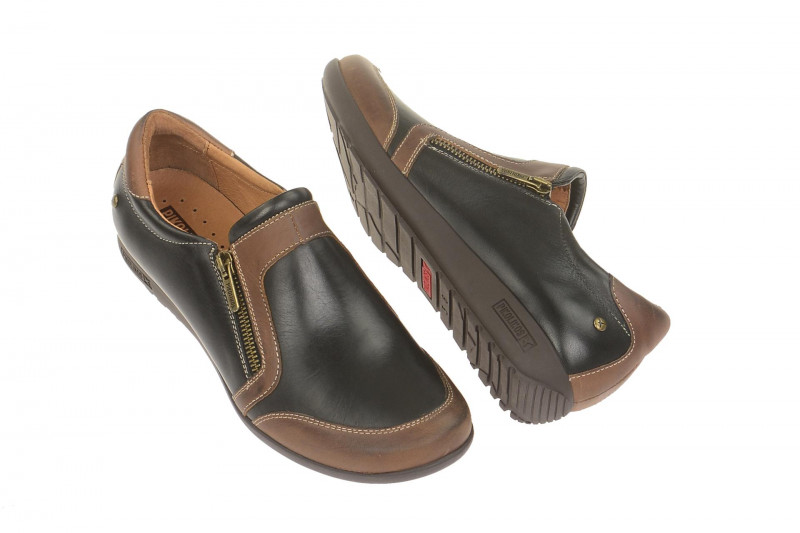 Pikolinos Lisboa Slipper schwarz braun - W67-6589 black-cuero