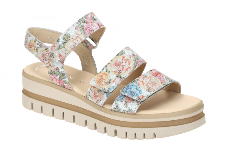 Gabor Plateau Sandalen weiß bunt 64.620.30