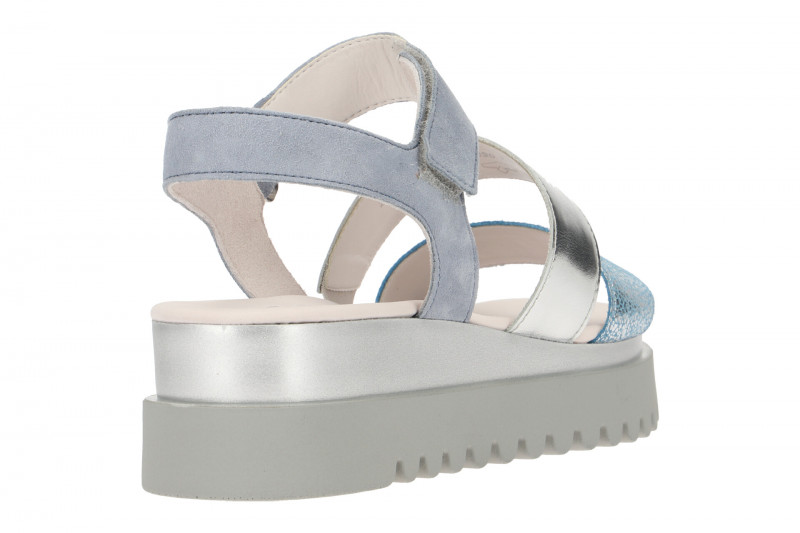 Gabor Plateau Sandale blau silber 23.610.66