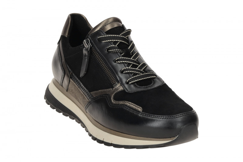Gabor comfort Sneaker Schuhe schwarz grau met. H-Weite 76.378.37