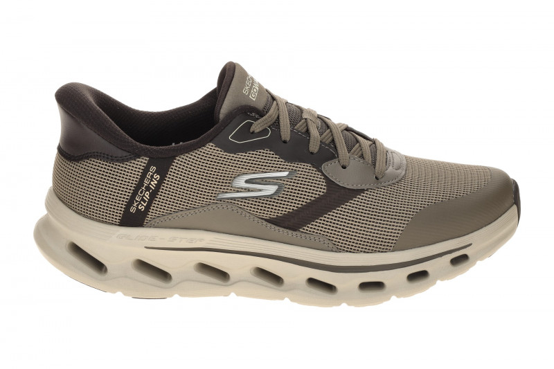 Skechers Go Walk Gliede Step Schuhe taupe braun SLIP-IN 216660