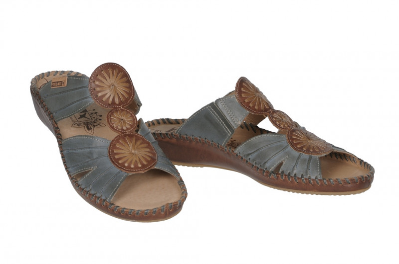 Pikolinos Vallerta Pantolette blau braun 655-9468