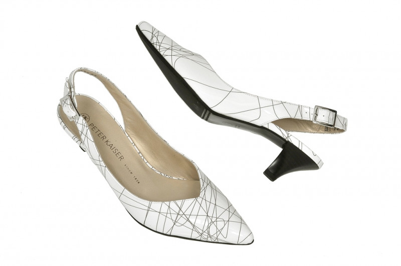 Peter Kaiser Diana 45 Sling Pumps weiß riga Lackleder