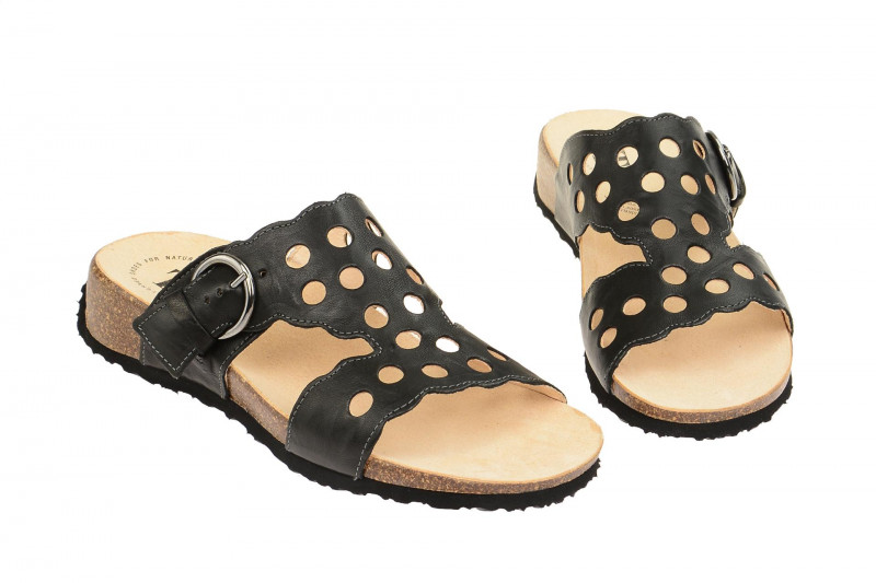 Think Mizzi Pantolette schwarz gelocht