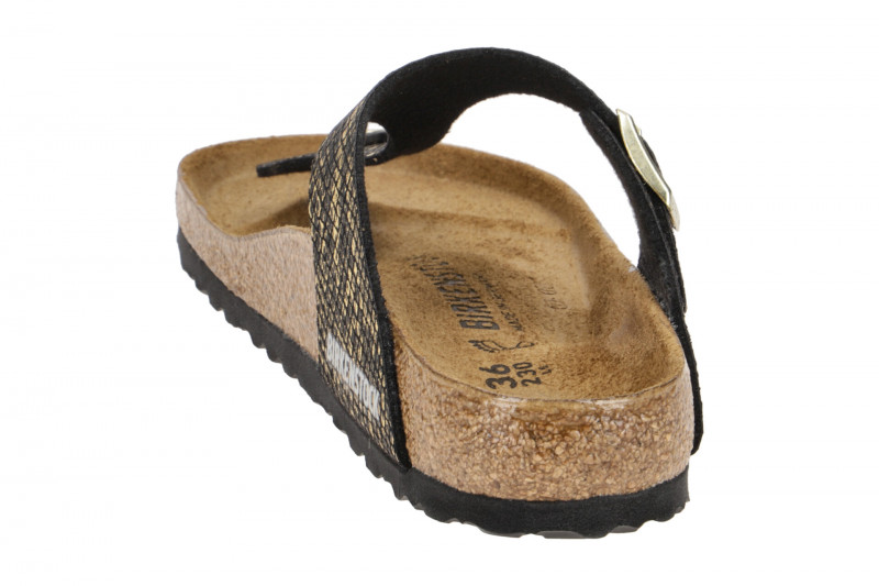 Birkenstock Gizeh BS Pantolette schwarz gold-python Normal-Weit 1018464