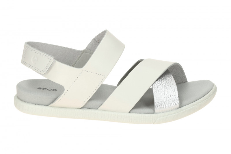 Ecco Samara Sandalen weiß silber Kreuzriemen 220103