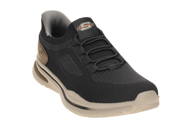 Skechers Norlan Slipper Schuhe schwarz grau Slip-Ins 211207