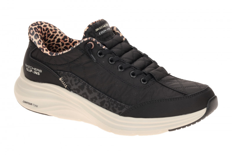 Skechers Contour Foam Schuhe schwarz Leo Damen Slip-Ins 150419