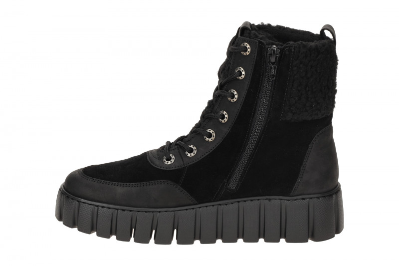 Gabor Comfort Boots schwarz Stiefelette Fell-Kragen 56.485.67