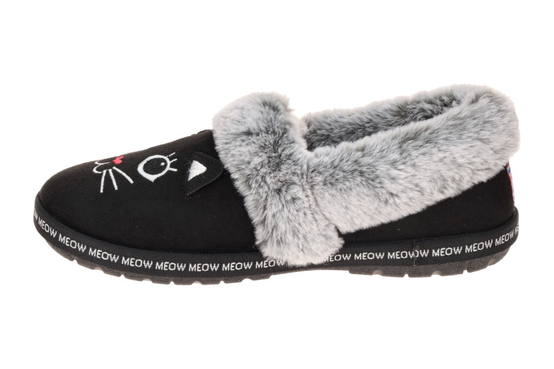 Skechers Meow Pajamas Hausschuhe Slipper schwarz CAT