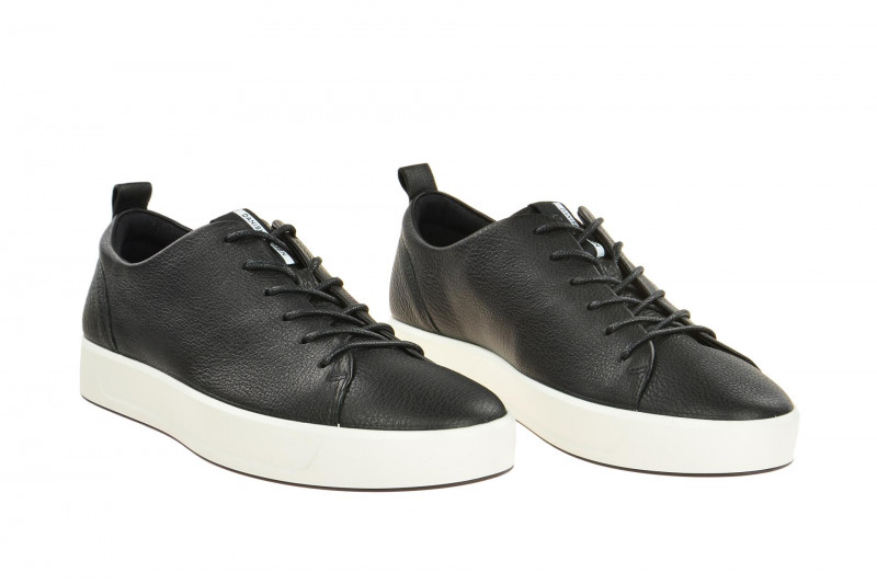 Ecco Soft 8 Schuhe schwarz weiß Herren
