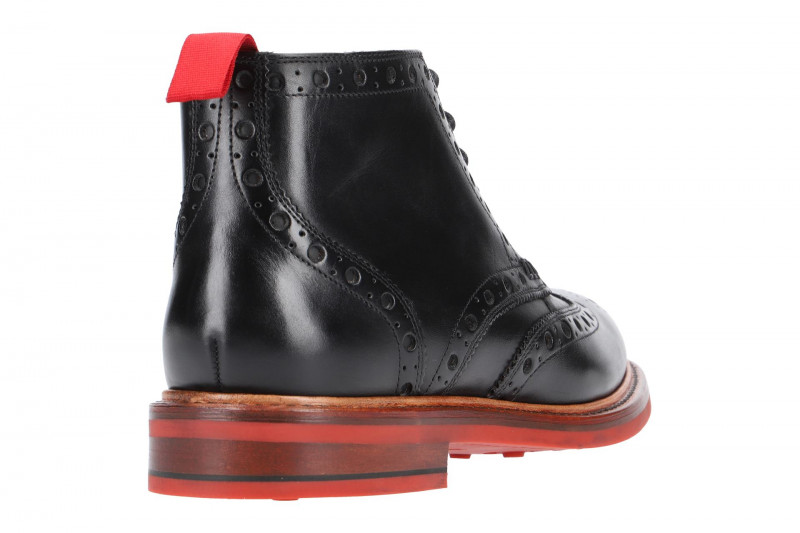 Gordon & Bros Harry Stiefelette schwarz rot Rahmengenäht 5039-P