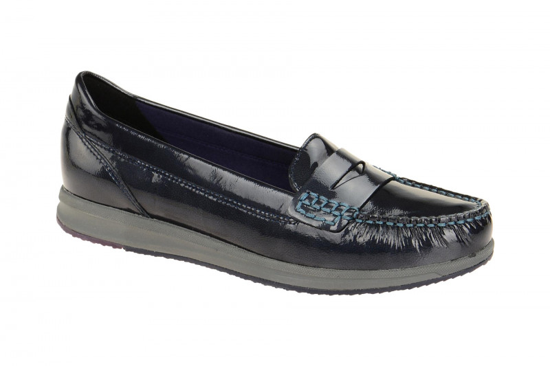 Geox Lack Mokassin Slipper blau AVERY