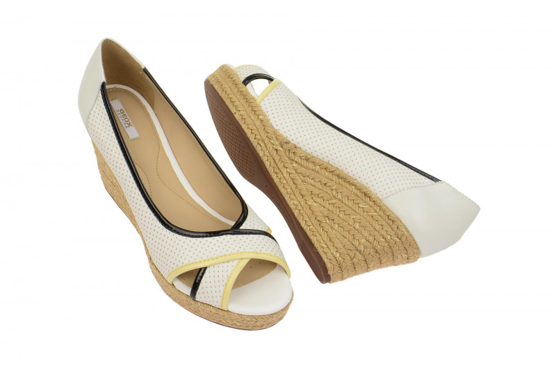 Geox Keil Plateau Pumps weiß