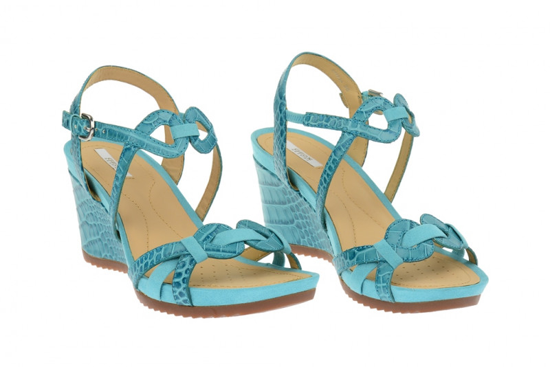 Geox Rorie Keil Sandale türkis - D42P3A