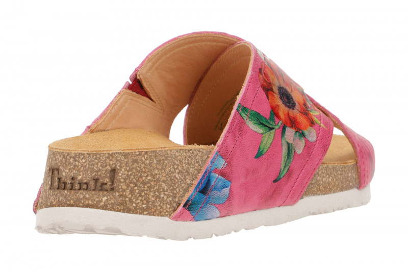 Think Koak Pantolette pink fuxia Flowers