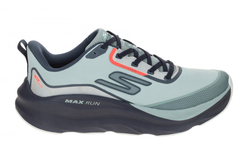 Skechers Max Run Schuhe grau blau Sportschuhe Herren Waterproof