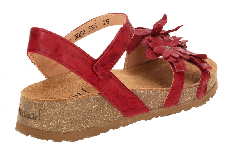 Think Koak Sandale rot fragola Leder-Blüten 551