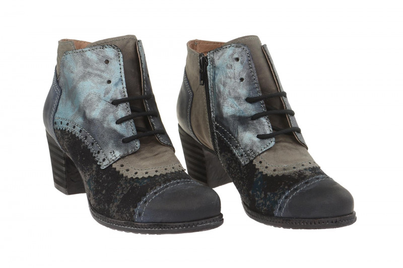 Charme Stiefelette blau grau kombi 5576
