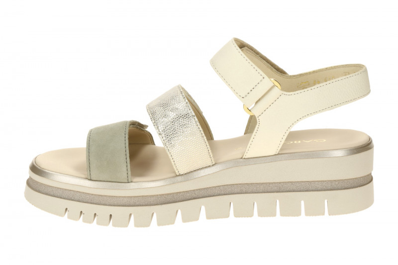 Gabor Plateau Sandalen beige grün kombi 84.620.69