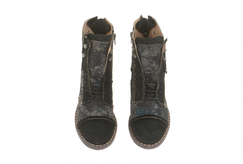 Charme Stiefelette schwarz grau 0822