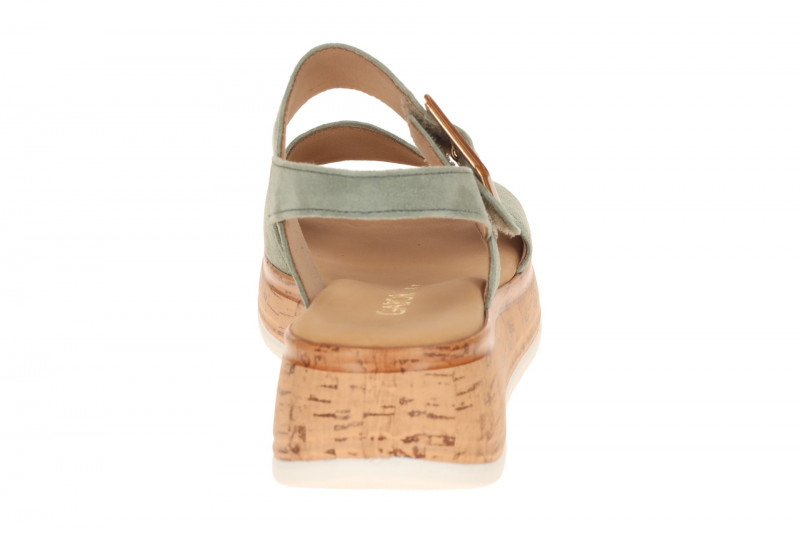 Gabor Plateau Sandale grün Velour Kork 82.744.44
