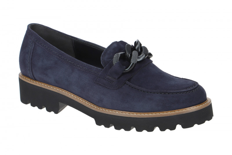 Gabor Fashion Schuhe Slipper blau Velour 75.240.36