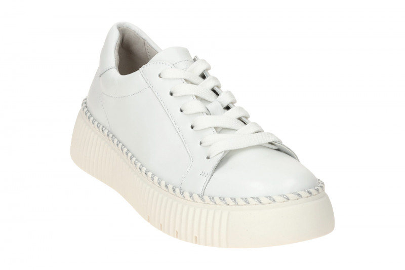 Gabor Schuhe weiß silber Plateau Sneakers 73.240.29