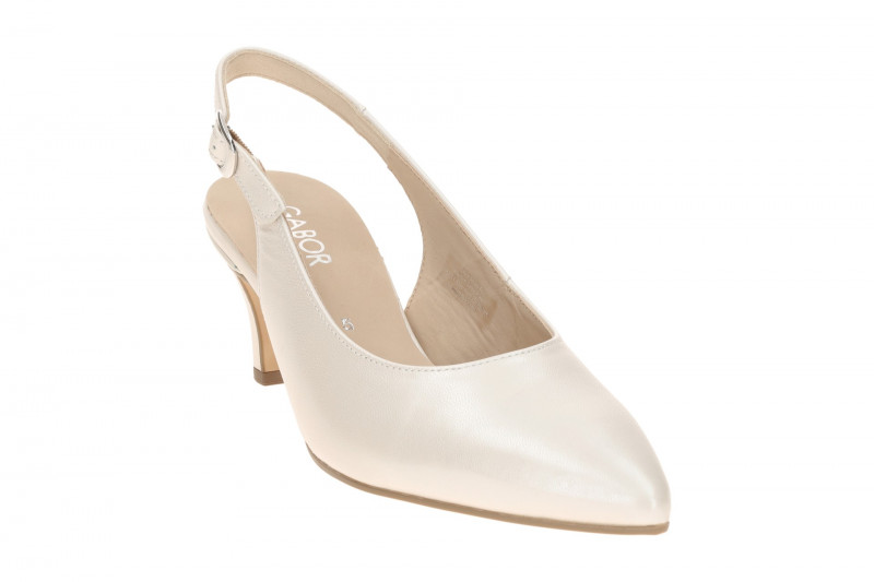 Gabor Sling Pumps weiß offwhite Seidenmatt 81.590.61