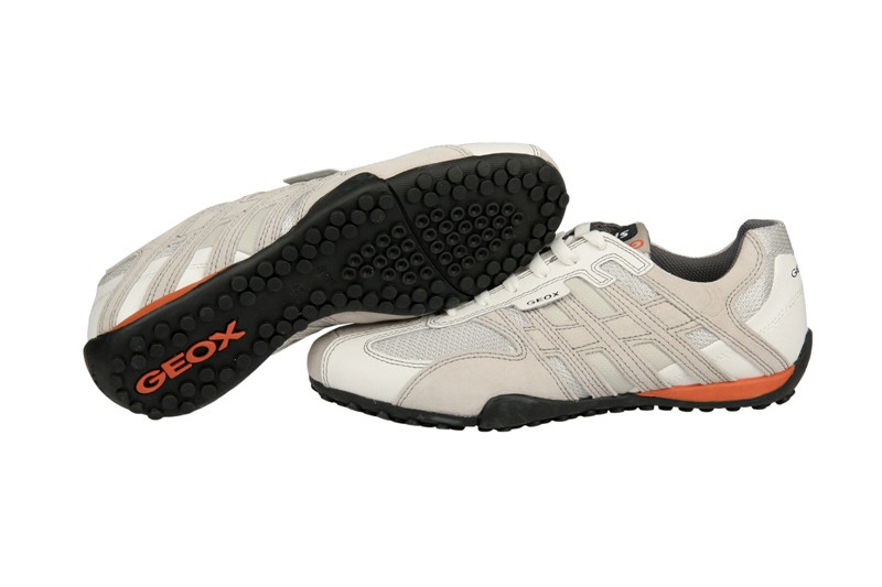 Geox Respira Schuhe Snake M weiß grau Sneaker